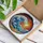 Detailed Tiffany Stained Glass Ocean Wave Sunrise Sunset Jewel Tones Beach Floral Art Stained Glass Suncatcher - 3