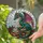 Majestic Fantasy Dragon Book Stack Teacup Red Berries Green Leaves Stained Glass Radiant Sky Stained Glass Suncatcher - 2
