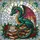 Majestic Fantasy Dragon Book Stack Teacup Red Berries Green Leaves Stained Glass Radiant Sky Stained Glass Suncatcher - 5