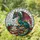 Majestic Fantasy Dragon Book Stack Teacup Red Berries Green Leaves Stained Glass Radiant Sky Stained Glass Suncatcher - 1