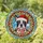 Boston Terrier Dog Santa Hat Scarf Stained Glass Jewel Tone Art - Christmas Dog Lover Gift Stained Glass Suncatcher - 1