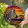 Zebra Head African Savanna Sunset Tiffany Style Glowing Jewel Tones Intricate Stripes Stained Glass Suncatcher - 2