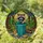 Mischievous Raccoon Peeking Trash Can Stained Glass Tiffany Art - Urban Park Scene Stained Glass Suncatcher - 1