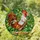 Majestic White Rooster Stained Glass Mosaic Art with Red Comb & Green Foliage Stained Glass Suncatcher - 1