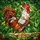 Majestic White Rooster Stained Glass Mosaic Art with Red Comb & Green Foliage Stained Glass Suncatcher - 5