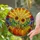 Pumpkin Sunflower Autumn Leaves Stained Glass Tiffany Art Mosaic - Radiant Fall Decor Stained Glass Suncatcher - 2