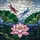 Pink Lotus Dragonfly Tiffany Stained Glass Pond Mosaic - Nature Garden Home Decor Accent Stained Glass Suncatcher - 5