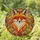 Stylized Fox Head Flame Mosaic Stained Glass Art with Intense Amber Eyes - Tiffany Decor Stained Glass Suncatcher - 1