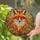 Stylized Fox Head Flame Mosaic Stained Glass Art with Intense Amber Eyes - Tiffany Decor Stained Glass Suncatcher - 2