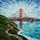 Golden Gate Bridge Stained Glass - Intricate Bay Waterfall Mountain Hills Scenery Stained Glass Suncatcher - 5