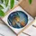 Stained Glass Ocean Wave Art - Sunset Through Hollow Tube Foamy Spray Tiffany Seascape Stained Glass Suncatcher - 3
