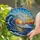 Stained Glass Ocean Wave Art - Sunset Through Hollow Tube Foamy Spray Tiffany Seascape Stained Glass Suncatcher - 2