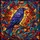 Majestic Raven Tiffany Stained Glass - Intricate Autumn Foliage Mosaic Jewel Tones Stained Glass Suncatcher - 5