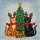 Festive Cats Red Scarves Antlers Christmas Tree Tiffany Stained Glass Window Decor Gift Stained Glass Suncatcher - 5