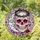 Pink Skull Golden Teeth Crescent Moon Rose Thorny Wreath Stained Glass Tiffany Art Stained Glass Suncatcher - 1