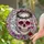 Pink Skull Golden Teeth Crescent Moon Rose Thorny Wreath Stained Glass Tiffany Art Stained Glass Suncatcher - 2