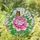 Pink Peony Monarch Butterfly Stained Glass Mosaic - Tiffany Style Home Decor Gift Stained Glass Suncatcher - 1