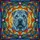 Majestic Blue-Grey Shar-Pei Dog Stained Glass Art - Tiffany Style Wrinkled Dog Stained Glass Suncatcher - 5