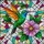 Hummingbird Tiffany Stained Glass - Emerald Green Bird, Orange Teal Wings, Purple Flower Stained Glass Suncatcher - 5