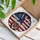 Patriotic Gnome American Flag Stars Stained Glass Mosaic - 4th of July Home Decor Stained Glass Suncatcher - 3