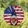 Patriotic Gnome American Flag Stars Stained Glass Mosaic - 4th of July Home Decor Stained Glass Suncatcher - 1