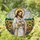 Jesus Christ Opossum Doves Radiant Halo Tiffany Stained Glass Wildflower Garden Mosaic Sky Stained Glass Suncatcher - 1
