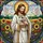 Jesus Christ Opossum Doves Radiant Halo Tiffany Stained Glass Wildflower Garden Mosaic Sky Stained Glass Suncatcher - 5