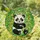 Black & White Baby Panda Stained Glass Tiffany Art - Emerald Green Bamboo Forest Mosaic Decor Stained Glass Suncatcher - 1