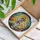 Jesus Christ Raccoon Stained Glass Art with Doves & Wildflowers - Golden Halo Design Stained Glass Suncatcher - 3