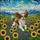 Stained Glass Cavalier King Charles Spaniel Sunflowers Lavender Rolling Hills Mosaic Sky Stained Glass Suncatcher - 5