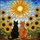 Black Cat Orange Tabby Sunflowers Sun Mosaic Stained Glass Tiffany Style Cat Lover Stained Glass Suncatcher - 5