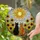Black Cat Orange Tabby Sunflowers Sun Mosaic Stained Glass Tiffany Style Cat Lover Stained Glass Suncatcher - 2