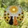 Black Cat Orange Tabby Sunflowers Sun Mosaic Stained Glass Tiffany Style Cat Lover Stained Glass Suncatcher - 1