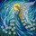 Praying Angel Stained Glass Golden Moon Daisies Tiffany Jewel Tone Art Teal Blue Green Stained Glass Suncatcher - 5