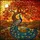 Majestic Peacock Tiffany Stained Glass Suncatcher - Autumn Tree, Hills & Luminous Moon - 5