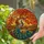 Majestic Peacock Tiffany Stained Glass Suncatcher - Autumn Tree, Hills & Luminous Moon - 2