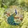 Majestic Peacock Stained Glass Fanned Tail Art - Glowing Tiffany Style Mosaic Sky Stained Glass Suncatcher - 1