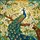 Majestic Peacock Stained Glass Fanned Tail Art - Glowing Tiffany Style Mosaic Sky Stained Glass Suncatcher - 5