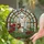 Stained Glass Ghost Watering Potted Plants Greenhouse Arch Window Art Decor Stained Glass Suncatcher - 2