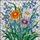 Tiffany Style Stained Glass Daisy Flower Bouquet - Blue Bell Flowers Frosted Glass Mosaic Stained Glass Suncatcher - 5
