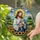 Jesus Holding Grey Tabby Cat Stained Glass Art - Sunflowers & Pastoral Scene Stained Glass Suncatcher - 2