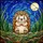 Hedgehog Stained Glass Starry Night Full Moon Mosaic Grassy Field Tiffany Style Intricate Detail Stained Glass Suncatcher - 5