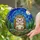 Hedgehog Stained Glass Starry Night Full Moon Mosaic Grassy Field Tiffany Style Intricate Detail Stained Glass Suncatcher - 2