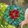 Red Camellia Tiffany Stained Glass Flower Intricate Mosaic Jewel Tone Dappled Light Stained Glass Suncatcher - 2