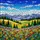 Tiffany Style Stained Glass Wildflower Meadow Landscape Blue Sky Clouds Rolling Hills Stained Glass Suncatcher - 5