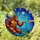 Bigfoot Creation of Adam Stained Glass Celestial Sky Moon Stars - Tiffany Van Gogh Village Art Stained Glass Suncatcher - 1