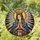 Virgin Mary Tiffany Stained Glass Rosary Mosaic Sunburst Light Rays Golden Crown Religious Art Stained Glass Suncatcher - 1