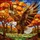 Majestic Bald Eagle Stained Glass Art - Tiffany Style Autumn Foliage Landscape Stained Glass Suncatcher - 5