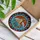 Teal Red-Orange Blue Gold Intricate Stained Glass Capricorn Sea-Goat Aries Mosaic Stained Glass Suncatcher - 3