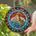 Teal Red-Orange Blue Gold Intricate Stained Glass Capricorn Sea-Goat Aries Mosaic Stained Glass Suncatcher - 2